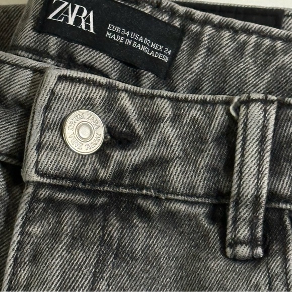ZARA Grey Mom Fit Jeans - Picture 2 of 2